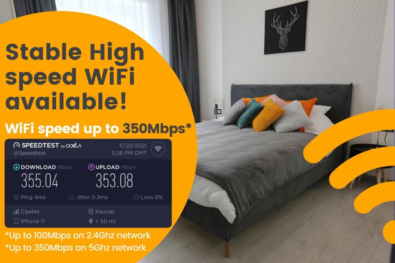 Comfy 2 Room Apartment - Free Parking - 350Mbps Wifi - Netflix Kowno Zewnętrze zdjęcie